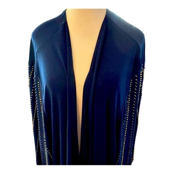 Catherines Fancy Navy Blue Jacket with Rhinestone Sleeves - Picture 5 of 7